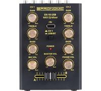 Pronomic DX-10 USB MKII DJ Mixer - mixeur DJ compact 2 canaux - deux entrées ligne - égaliseur 2 bandes - Bluetooth et USB - entrée micro - sortie casque - noir