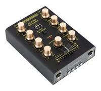 Pronomic DX-10 USB MKII DJ Mixer - mixeur DJ compact 2 canaux - deux entrées ligne - égaliseur 2 bandes - Bluetooth et USB - entrée micro - sortie casque - noir