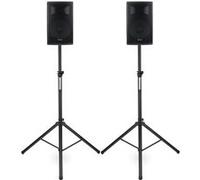 Pack Sono Enceinte PA Haut Parleur 10'' Active USB AUX Bluetooth 400W + Pieds