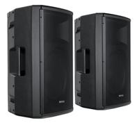 Pronomic E-215 MA Set Stéréo - 2 Enceintes Actives 2 Voies, 2x120W RMS, woofer 15", Compression Driver 1", Bluetooth, MP3 USB/SD, Inclinaison Monitor.