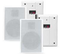 Pronomic FLS-540 WH Ensemble 2 Paires Enceintes murales Plates HiFi, 2 Voies, woofer 5,25"/133mm, Tweeter 1,2"/30mm, 25/50W RMS/Peak, Connexion bornier, Blanc.