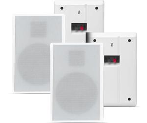 Pronomic FLS-540 WH Ensemble 2 Paires Enceintes murales Plates HiFi, 2 Voies, woofer 5,25"/133mm, Tweeter 1,2"/30mm, 25/50W RMS/Peak, Connexion bornier, Blanc.