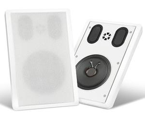 Pronomic FLS-540E WH Paire d'enceintes murales Flatpanel (Enceintes HiFi Plates, Enceinte 2 Voies, woofer 5,25"/133mm, Tweeter 1,2"/30mm, 30/60 Watts (RMS/Peak), Connexion à bornes à vis) Blanches