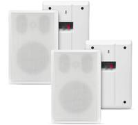 Panneaux plats haut-parleurs muraux, boîtier blanc (2x Set) - Pronomic FLS-540E WH