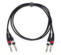 Pronomic J4J-1.5 Câble Audio Stéréo Jack 6, 3 mm 1, 5 m, 2x Jack Mono 6 | Câble audio universel, 3 mm vers 2x Jack Mono 6, 3 mm, Flexible et robuste, Transmission claire, Male - Male, Longueur: 1
