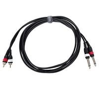 Pronomic J4RC-3 Câble Audio Stéréo Jack 6, 3 mm/Cinch 3 m, 2x Jack Mono 6 | Câble audio universel, 3 mm vers 2x Cinch, Flexible et robuste, Transmission propre, Male - Male, Longueur: 3 m