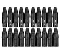 Pronomic Kit de Connecteurs XLR Femelle/Mâle 2x10 pcs noir, Verrouillable | Version: 3 broches, Design spécial du boîtier pour une prise en main optimale, Boîtier robuste en alliage sous pression