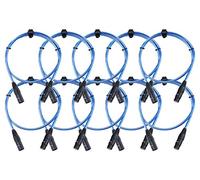 Pronomic Lot de 10 câbles micro XFXM-Blue-1 (1 m, XLR femelle 3 broches -> XLR mâle 3 broches, connecteurs soudés main, résistants acides/huiles, décharge traction pince) Bleu Métallique.
