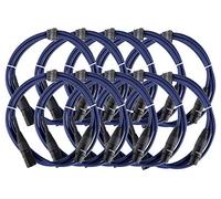 Pronomic Lot de 10 Stage DMX3-2,5 Câbles DMX 2,5 mètres (pour câblage d’effets lumineux, contacts dorés, gaine bleue, XLR mâle vers XLR femelle)