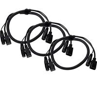 Pronomic Lot de 3 Câbles Hybrides Stage IECD-1 DMX - Longueur 1 m - Câble combiné pour alimentation et signal DMX - XLR 3 broches - noir