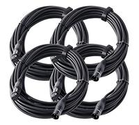 Pronomic Lot de 4 câbles micro XFXM-10 (10m de longueur, XLR femelle 3 broches -> XLR mâle 3 broches, connecteurs soudés à la main, résistants aux acides et huiles, décharge de traction à pince) noir