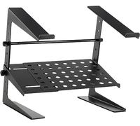 Pronomic LS-200 Deluxe Support Ordinateur Portable DJ Support Notebook Réglable en Hauteur, Plateau Supplémentaire, Idéal pour DJs & Musiciens, Matériau : Acier, Noir