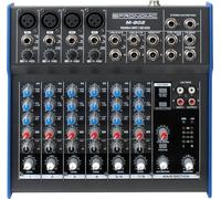 Pronomic Table de mixage M-802 – 4 entrées mono XLR/Jack, 2 stéréo, EQ 3 bandes, Phantom 48V, Noir
