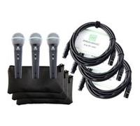 Pronomic Microphone Vocal DM-58 -B avec Interrupteur Set de 3 avec 3 x sac G