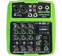 Pronomic Console de mixage USB Mini4 – 4 canaux, 2 entrées combo, Bluetooth, Vert