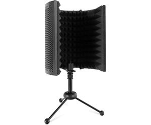 Pronomic MP-40 Support de Table Micscreen - Absorbeur & diffuseur micro, réglable, pliable - écran acoustique idéal podcast, studio, enregistrement vocal, streaming - avec adaptateur de réduction.