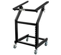 Pronomic MXS-600 chariot rack mobile avec 21 unités de hauteur et roulettes (chariot pour appareils 19", 12+9U, cadre inclinable) Noir