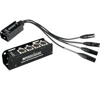 Pronomic NetCore SB-3F/SP-3M Set - Multicore stagebox avec 4 prises XLR femelles et câble 4 connecteurs XLR mâles pour transmission de signaux analogiques ou numériques via câble réseau.