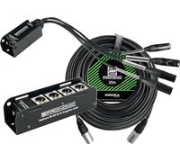 Pronomic NetCore SB-3M/SP-3F 20m Set - Système Multicœur Audio 4 Canaux - Boîte De Scène Avec 4 Connecteurs XLR & RJ45 - Pigtail Avec 4 Fiches XLR & RJ45 - Inclus Câble Réseau CAT5e 20 m - Noir