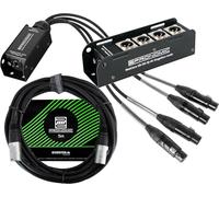 Pronomic NetCore SB-3M/SP-3F 5m Set - Système Multicore Audio 4 Canaux - Stagebox Avec 4 Prises XLR & RJ45 - Pigtail Avec 4 Connecteurs XLR & RJ45 - Inclus Câble Réseau CAT5e 5 m - Noir
