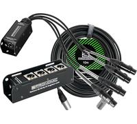 Pronomic NetCore SB-3M/SP-3F Set 10 M - Système Audio Multicore 4 Canaux - Stagebox Avec 4 Prises XLR & RJ45 - Pigtail Avec 4 Fiches XLR & RJ45 - Inclus Câble Réseau CAT5e 10 M - Noir
