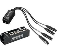 Pronomic NetCore SB-3M/SP-3F Set - Multicore stagebox avec 4 prises XLR mâles et câble 4 connecteurs XLR femelles pour transmission de signaux analogiques ou numériques via câble réseau.