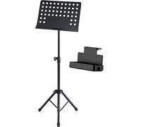 Pronomic OS-01P Pupitre d'Orchestre en Tôle Perforée avec Pinces à | Pupitre d'orchestre avec pinces à partitions, Support en tôle perforée amovible, Pince d'inclinaison extra ferme, Poids: 63 g