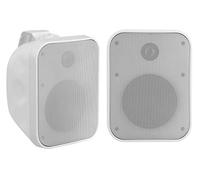 Pronomic Paire d'enceintes DJ PA extérieures OLS-5 WH pour Jardin, terrasse, Restaurant (2X 80 Watts, Indice de Protection IP56, 8 ohms, woofer 5,25") Blanches