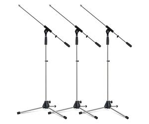 Pronomic Pieds De Micro MS-25C Pro Chrome Lot De 3, Version pro, Poids: 2