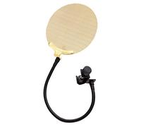 Pronomic PK-20G Protection anti-pop professionnelle (Popkiller 13,5 cm pour enregistrement, membrane métallique dorée, plopkiller, avec pince et col de cygne)