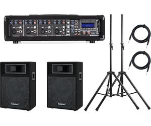 Pronomic PM42-110 StagePower Set Système Actif, Mixeur Amplifié, 5 x 13