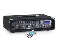 Pronomic PM42U MKII Powermixer 4 canaux - Console mixage avec ampli 2x100W, lecteur MP3 USB/SD, entrées Mic/Line/Instrument, égaliseur graphique 3 bandes.