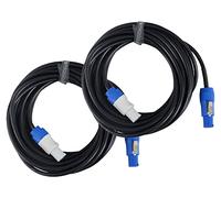 Pronomic Power Twist 10 Câble d'Alimentation 10m 2x Set, Couleur: noir | Câble pour l'alimentation, Pour enceintes actives et projecteurs, Pour chaîner d'un appareil à l'autre, Longueur: 10 m