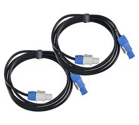 Pronomic Power Twist 2.5 Set - 2 câbles d'alimentation 2,5 m pour Enceintes Actives et projecteurs, connecteurs PowerCon, câble H05VV-F 3x1,5 mm², Couleur Noire.