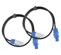 Pronomic Power Twist Set - 2 câbles d’Alimentation 1 m pour Enceintes Actives et projecteurs, connecteurs PowerCon, câble H05VV-F 3x1,5 mm², Couleur Noire.