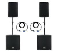 Pronomic Powerstage Concert 1815 2.2 - kit PA Actif avec 2X caissons de Basses 18" et 2X Satellites 15" - 2600 Watts Puissance Totale (RMS) - incluant Tubes de Distance et câbles
