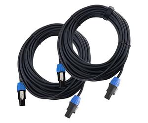 Pronomic pro-line BOXSP1-10 Câble Haut-Parleur 2x1,5mm², 10m, 1 paire pro pour enceintes DJ & PA, connecteurs 2 pôles Speakon, serrage collet, couleur noire.