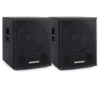 Pronomic SA-15 SUB Ensemble de 2 Subwoofers Actifs - Haut-Parleur 15" avec évents Bass-Reflex - Puissance RMS 600 Watts - SPL Max : 124 DB - Bride 35 mm - Noir