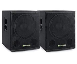 Pronomic SA-15 SUB Ensemble de 2 Subwoofers Actifs - Haut-Parleur 15" avec évents Bass-Reflex - Puissance RMS 600 Watts - SPL Max : 124 DB - Bride 35 mm - Noir