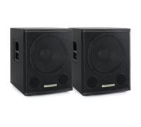 Pronomic SA-15 SUB Ensemble de 2 Subwoofers Actifs, 300 Watts (RMS) | Subwoofer actif avec amplificateur Class AB, Puissance: 600 watts (crête), Haut-parleur: 15 pouces (38 cm), Bobine mobile 2"