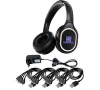 Pronomic SDH-340-32-USB-C Silent Disco V2 Ensemble De Casques - 32 Casques sans Fil, 2 Chargeurs USB-C, Canaux LED Colorés, Compatible avec Le Système Complet SCPS-643 pour Grands Événements - Noir