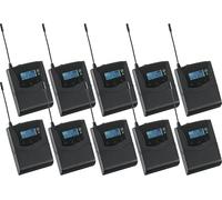 Pronomic Silent Disco V2 SDR-BP30 Récepteurs Bodypack Pack de 10, 3 canaux | Récepteur stéréo sans fil, Fréquences de réception: 863, 3 MHz, 9 MHz et 864, 9 MHz, 5 mm, Interrupteur marche/arrêt, 5 x 6