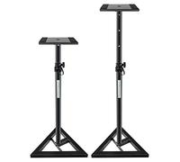 Pronomic SLS-10 Pieds Support Enceintes pour Paire de Moniteurs Studio | Set Économique 2 pièces, Hauteur réglable en six positions de 80 cm à 130 cm, Pied lourd en forme de triangle, 2 x llen