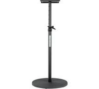 Pronomic SLS-128 BK Pied Pour Monitor Studio Avec Socle Rond, 5 cm | Réglable en hauteur de 75 à 123, 5 cm, Socle rond lourd en fonte, Diamètre du socle: 44 cm, Serre-câbles intégrés, Poids: 10