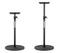 Pronomic SLS-128 BK Pieds pour Moniteurs De Studio avec Socle Rond Paire | Hauteur réglable de 75 à 123, 5 cm, Socle rond lourd en fonte, Diamètre du socle: 44 cm, Serre-câbles intégrés, Poids: 10