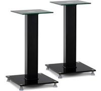 Pronomic SLS-282 BK Pieds d’Enceintes Paire - Design élégant, 2 plaques en Verre, Pointes réglables, Pieds Caoutchouc, Gestion câbles cachée, capacité Charge 10 kg.