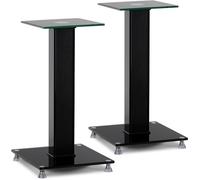 Pronomic SLS-282 BK Pieds d’Enceintes Paire - Design élégant, 2 plaques en Verre, Pointes réglables, Pieds Caoutchouc, Gestion câbles cachée, capacité Charge 10 kg.