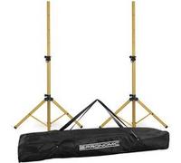 2X Pronomic SPS-1S GD Pied de Haut-Parleur en Acier - Support de Enceinte, Construction tripode Large et Stable - 120-193 cm - pour la scène, Les Groupes et Les DJs - Sac Inclus - Or