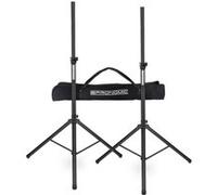 Pronomic SPS-1S Eco-Set - 2 Pieds d’Enceintes en Acier, réglables de env. 120 à 193 cm, capacité Max. 35 kg - avec Housse de Transport Robuste - Noir