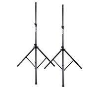 Pronomic SPS-3A Pieds d’Enceintes 2 pièces - 2x Supports Enceintes en Aluminium - Surface Extra Large - Goupille de Sécurité - Réglable de 135 à 220 cm env. - Charge Max 50 kg - Noir